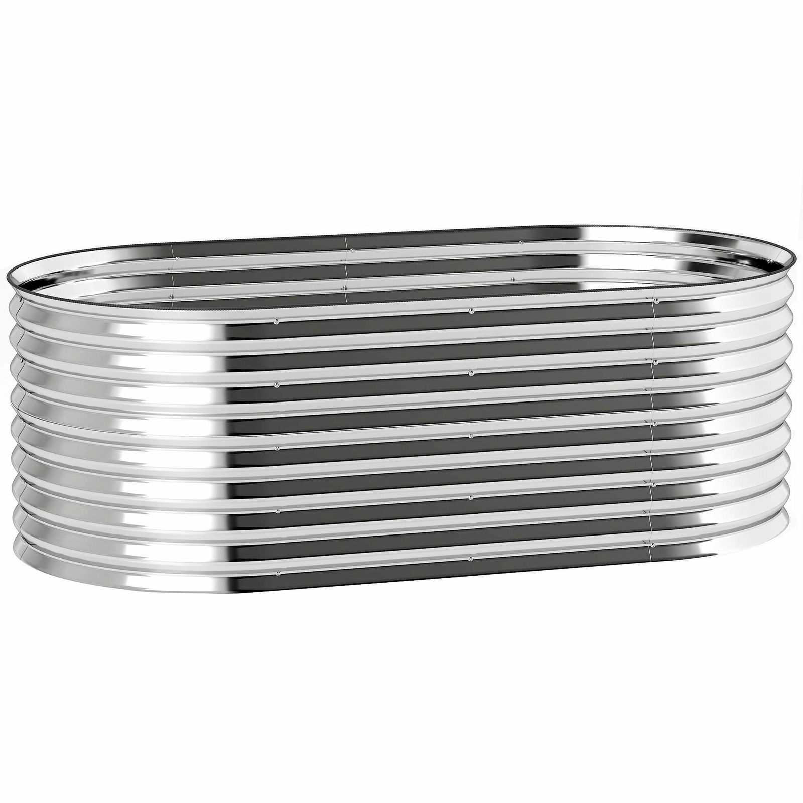 Højbed i metal – galvaniseret stål, åben bund, 160x80x56 cm