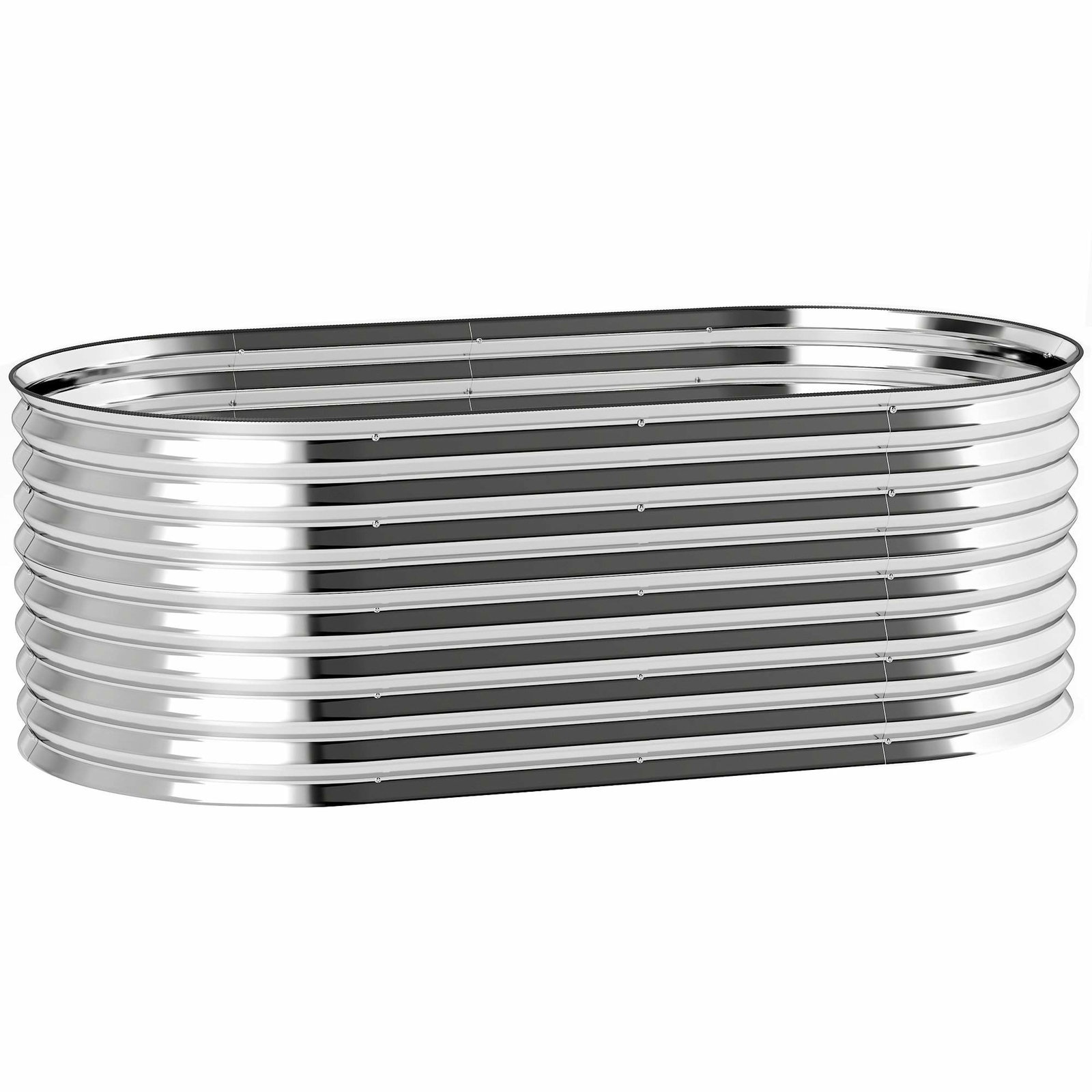 Højbed i metal – galvaniseret stål, åben bund, 160x80x56 cm
