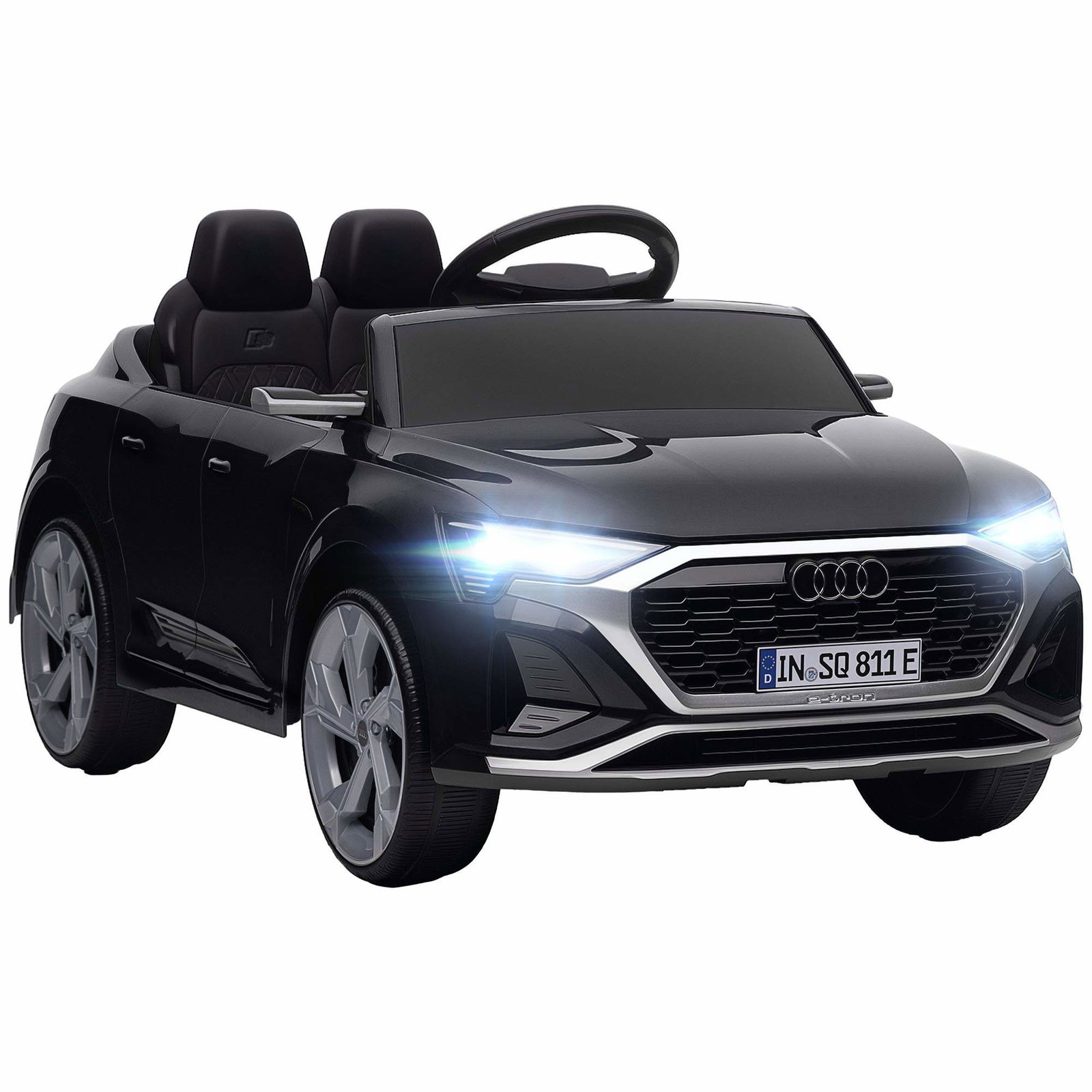 Elbil til børn – 12V Audi Q8, fjernbetjening, lys, musik