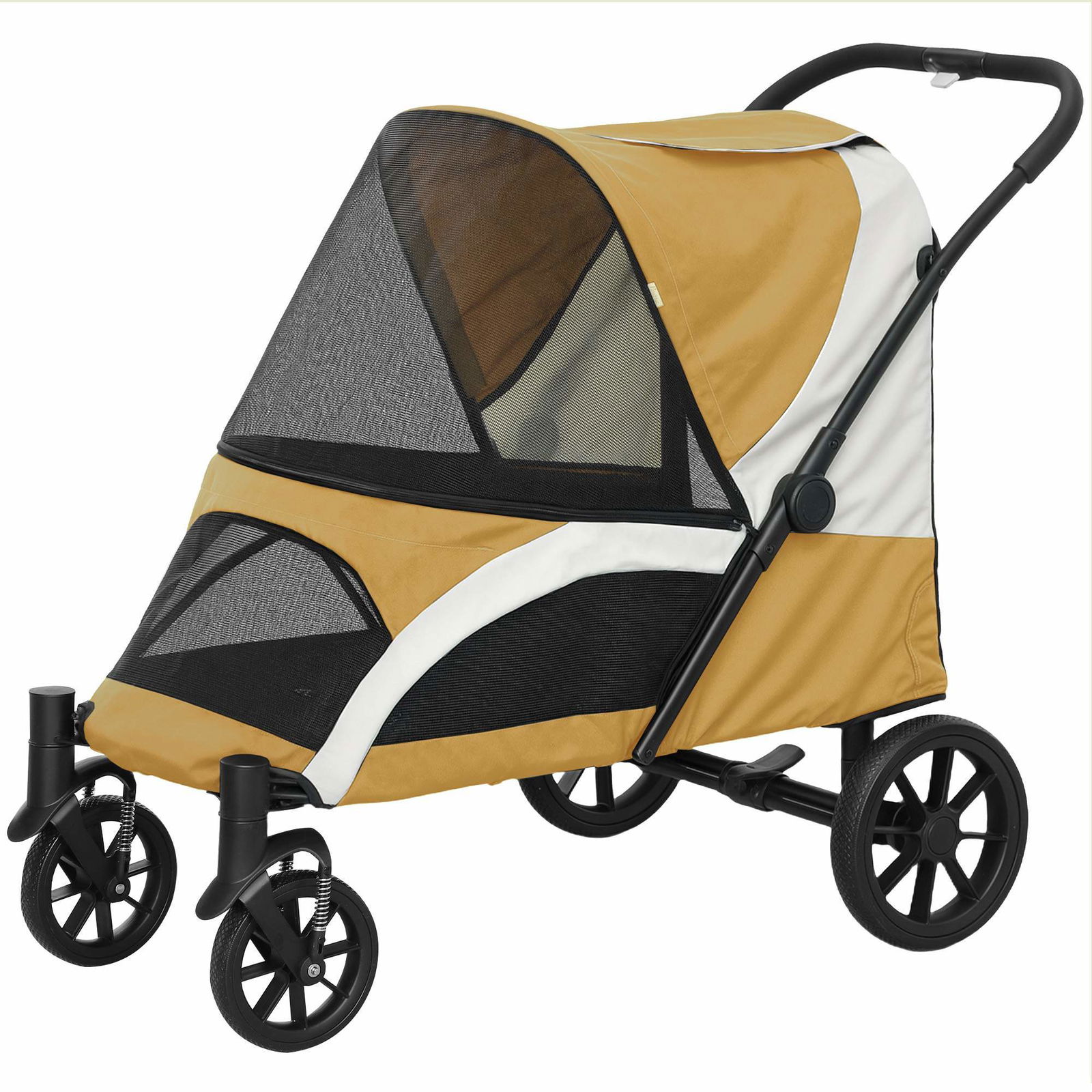 Hopfällbar hundvagn för stora husdjur – 30 kg kapacitet, brun | Hem & Hobby | Pryloteket