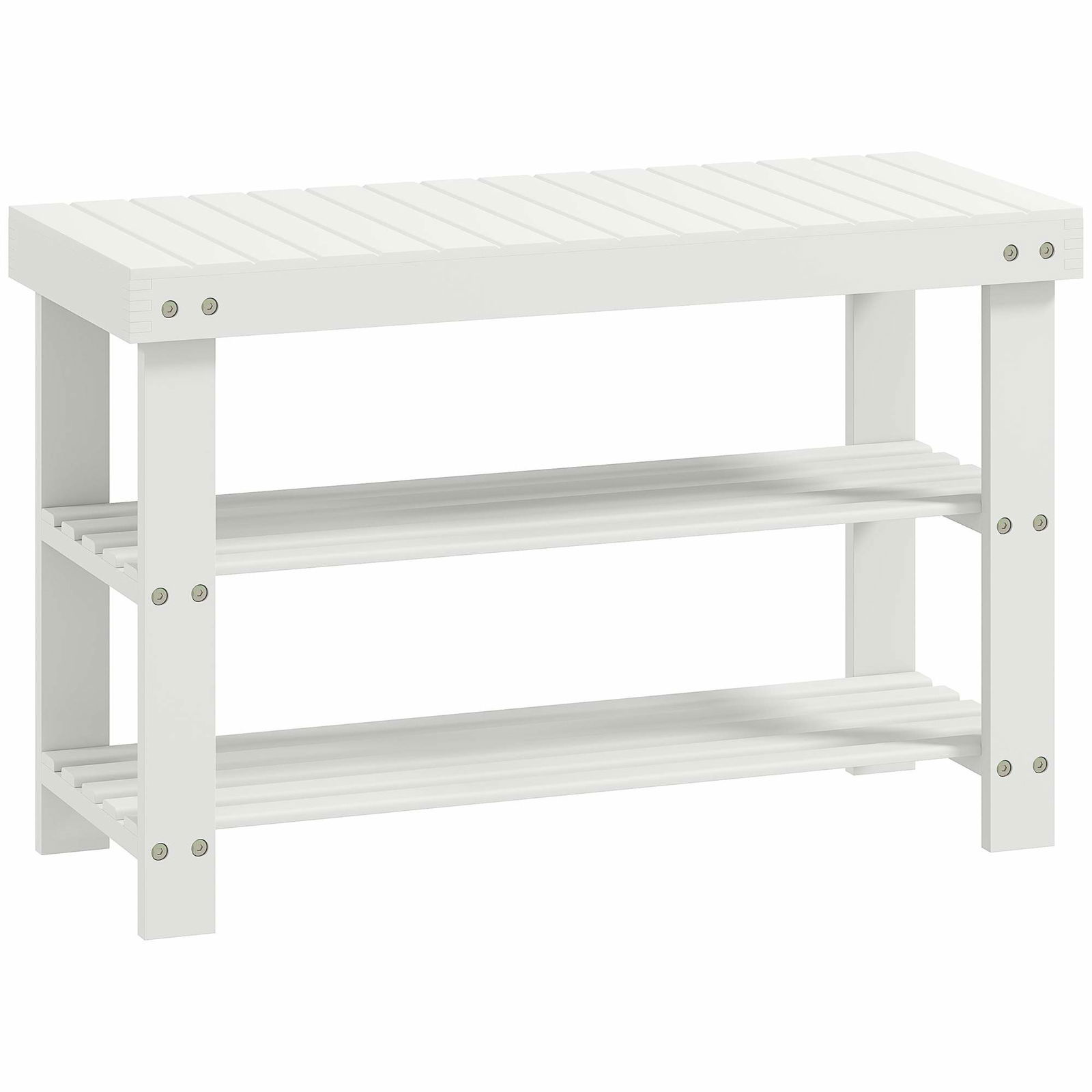 Bambuskobänk med förvaring – Vit, 70x28x45 cm | Hem & Hobby | Pryloteket