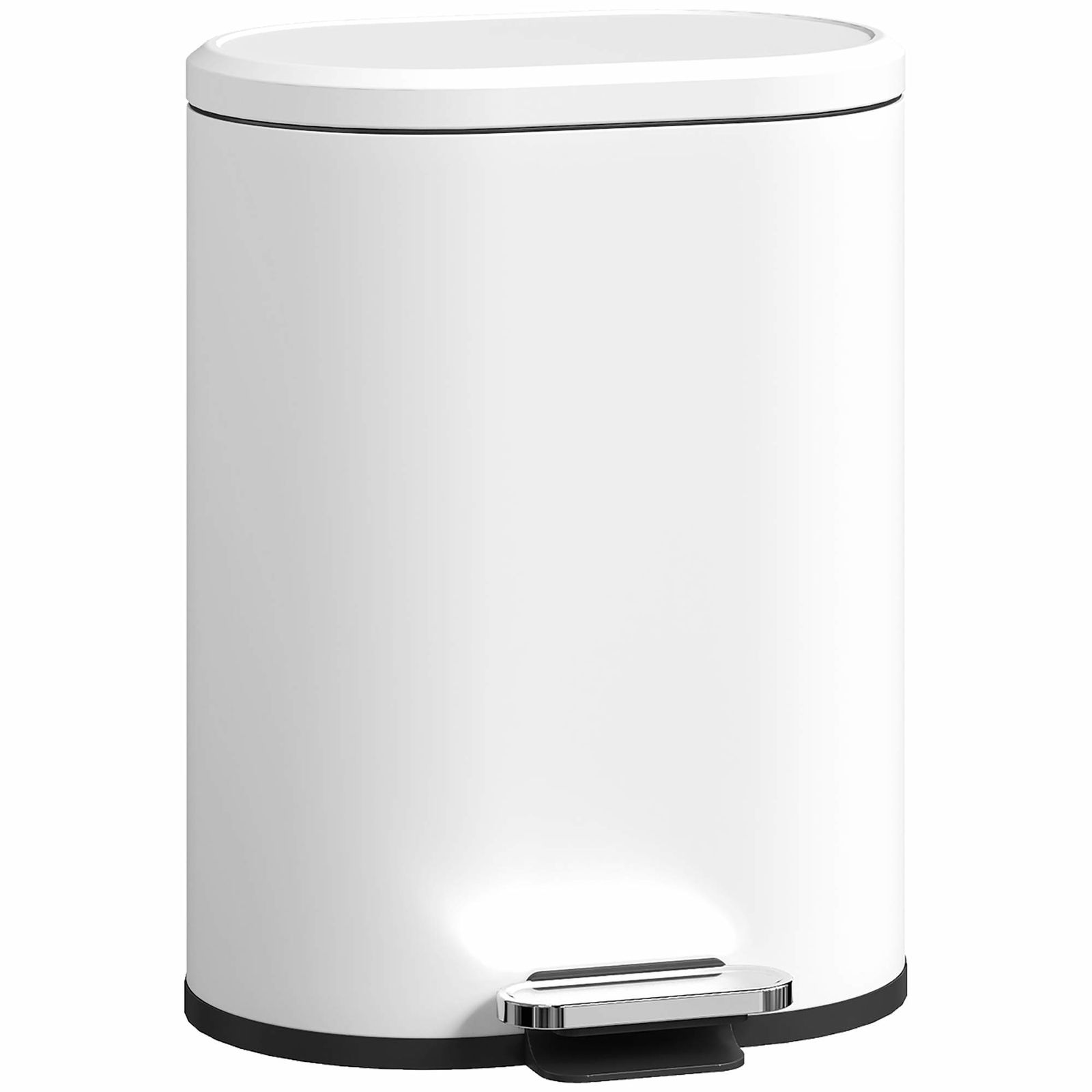 12L skraldespand med blød lukning – hvid, pedal, aftagelig foring