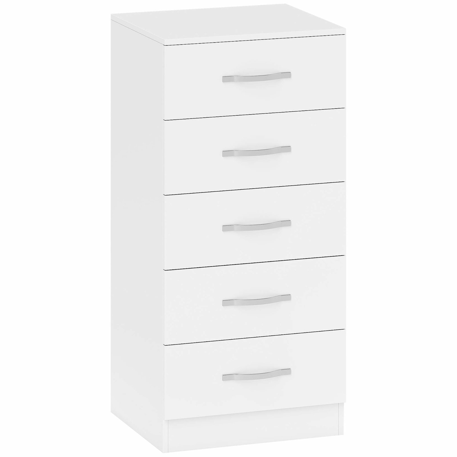Hvid kommode med 5 skuffer – elegant og pladsbesparende opbevaring