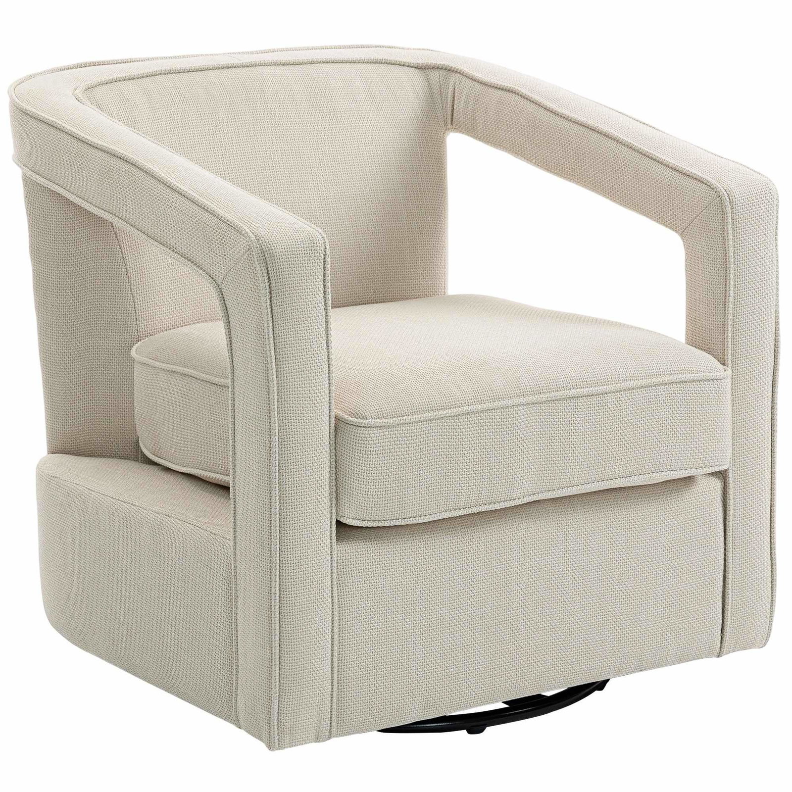 Beige drejelig loungestol – 360 graders rotation, komfortabelt design