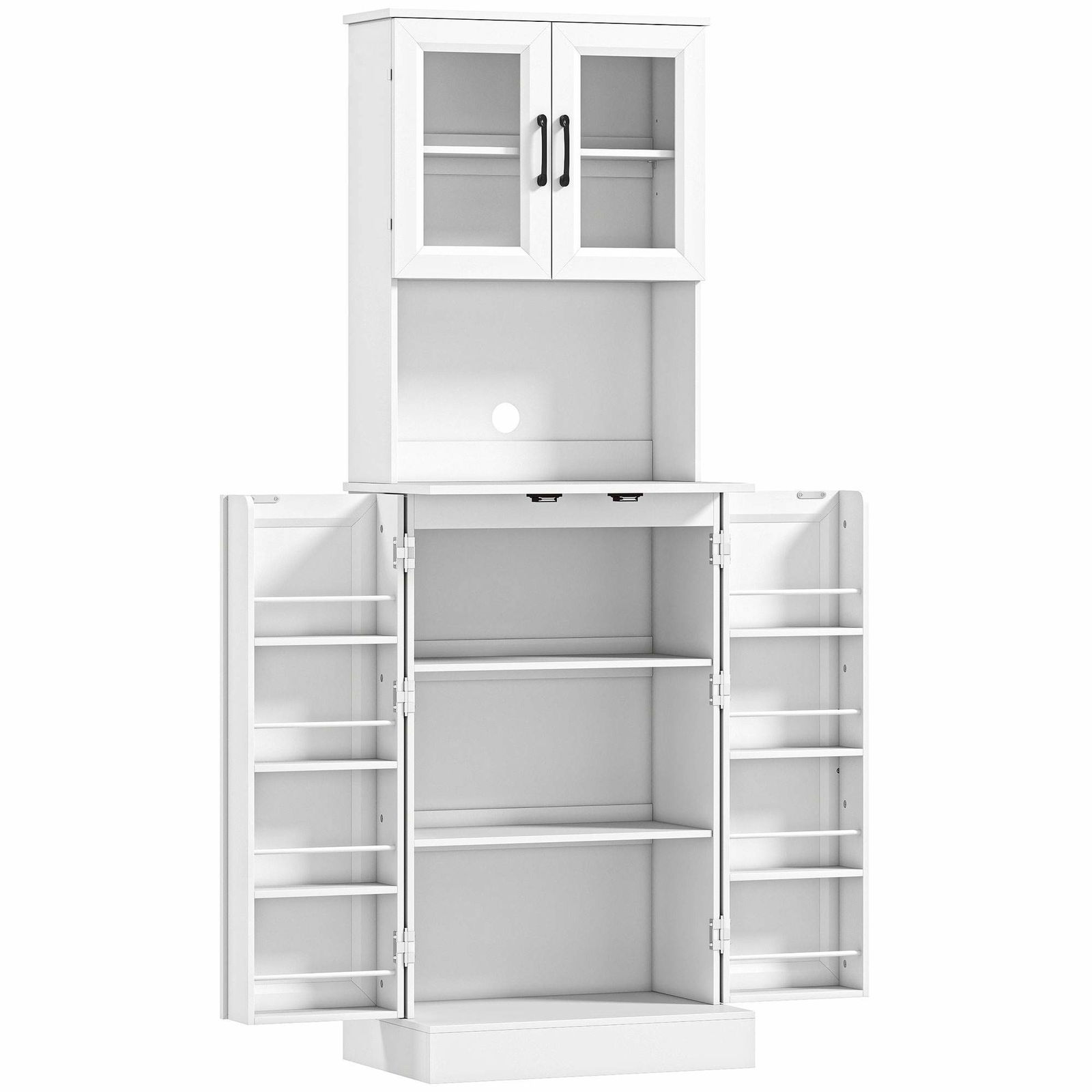 Køkkenskab med justerbar hylde, akryldøre, hvid