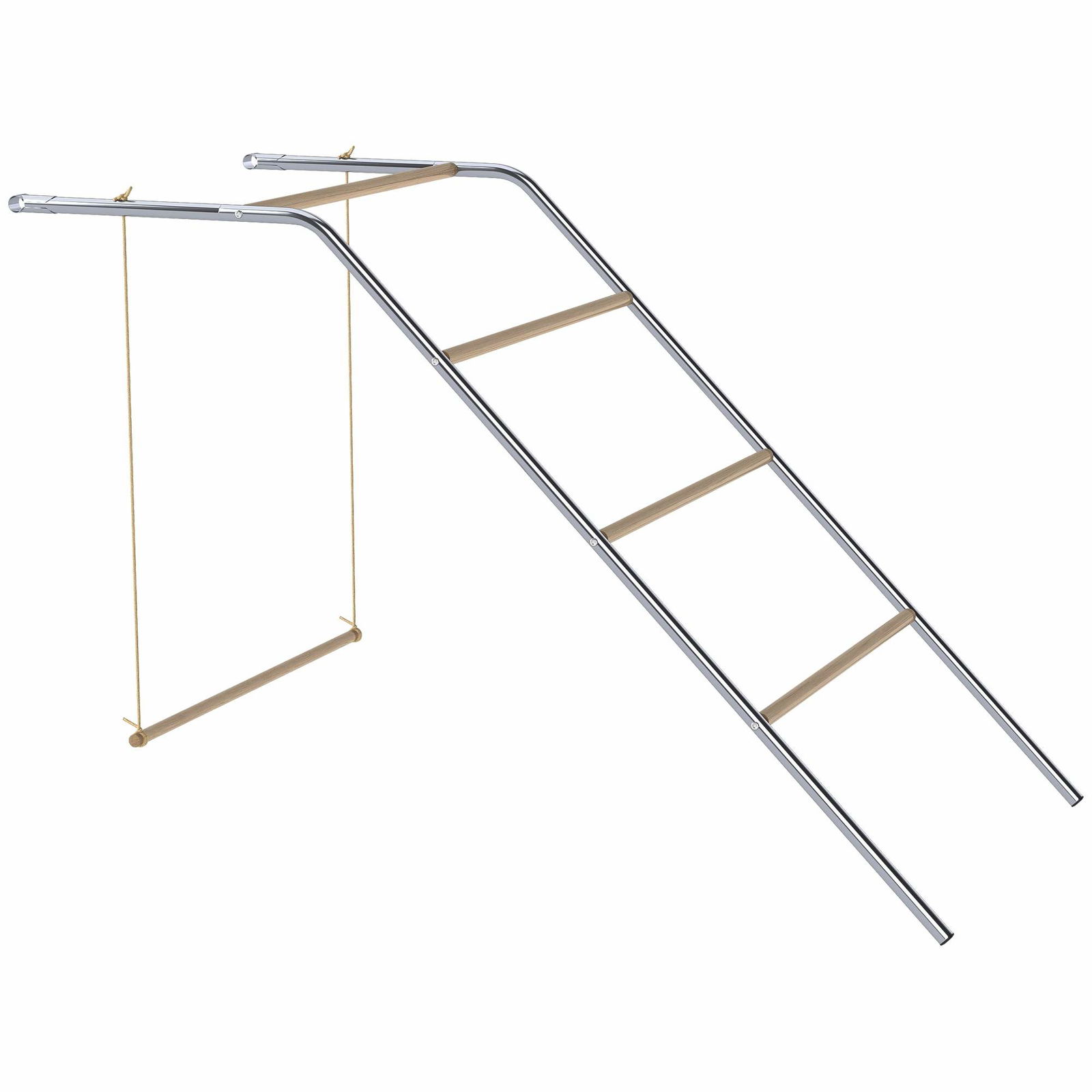 Kyllingelegeplads med justerbar gynge og siddepinde – 82x150x110 cm