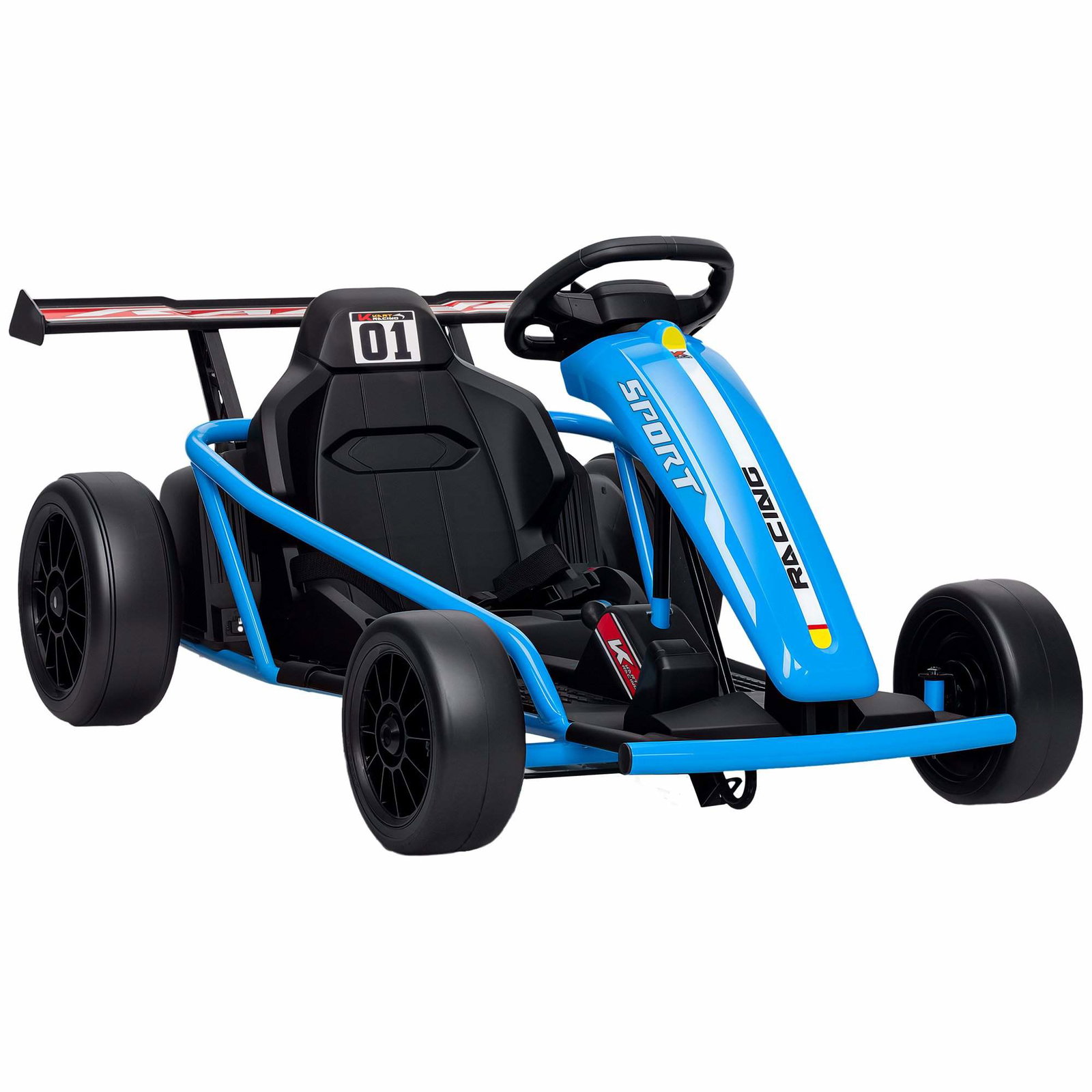 24V elektrisk gokart til drifting – 8-12 år, blå