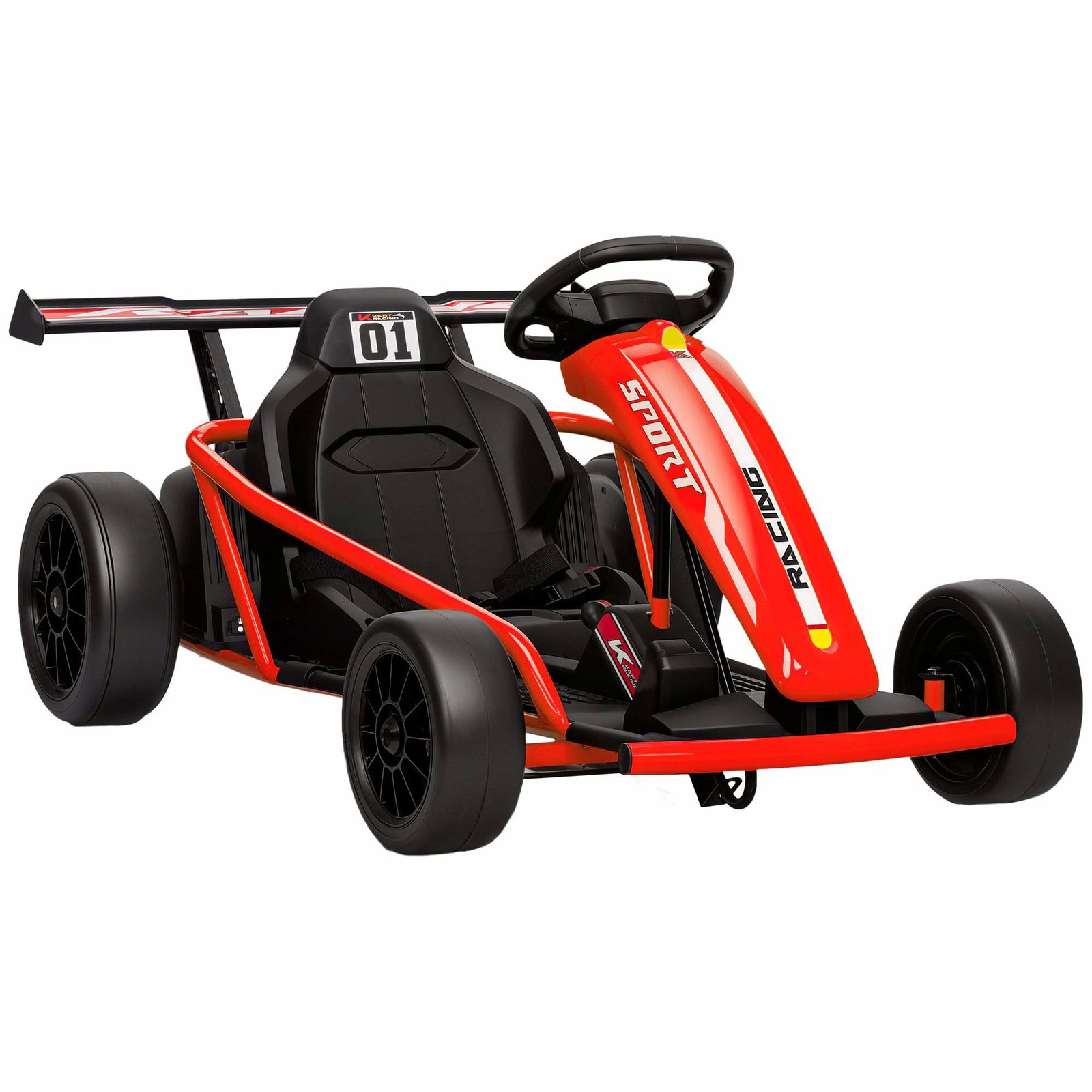 24V elektrisk gokart til drifting, 8-12 år, rød