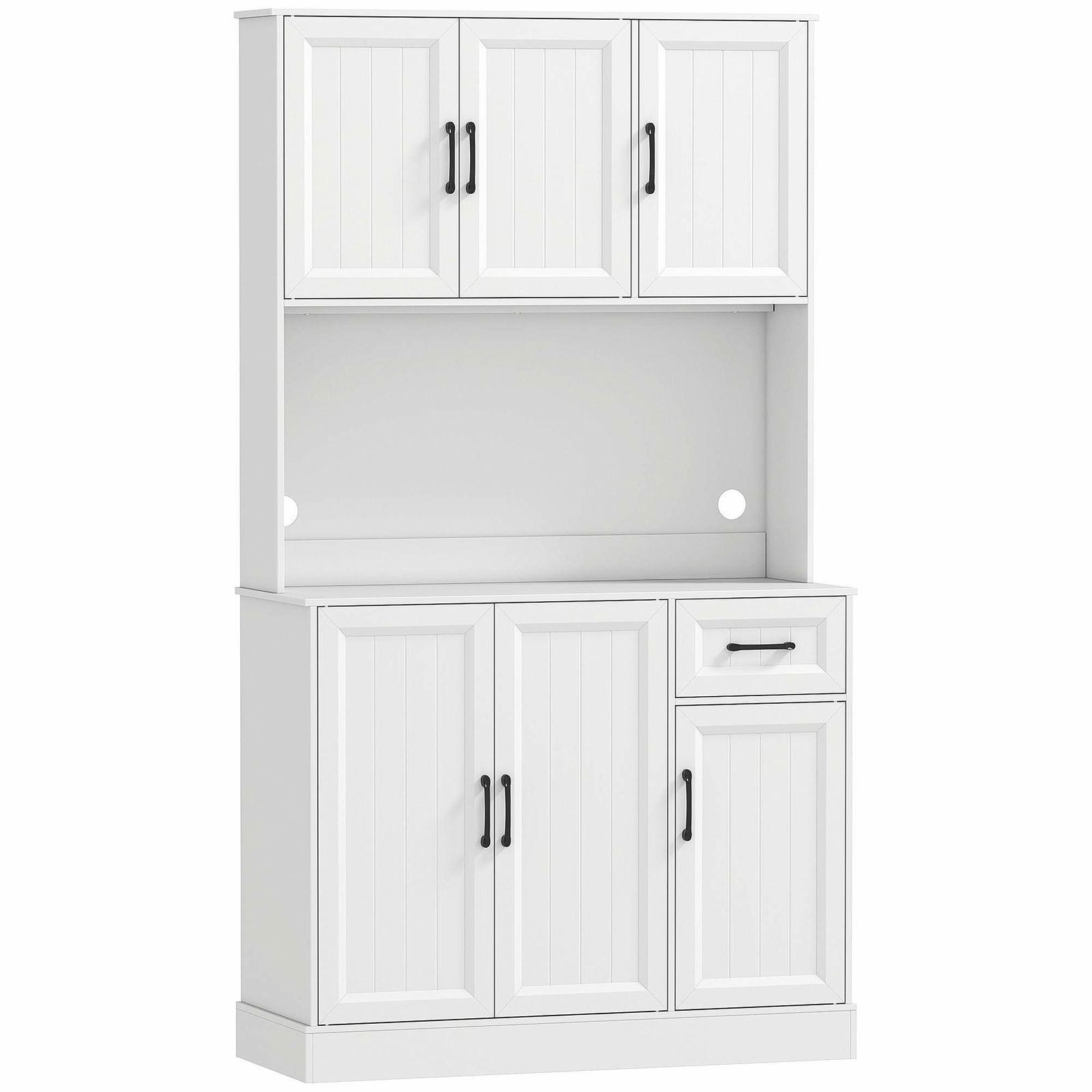 Køkkenskab – Justerbare hylder, hvid MDF, 180,5 cm