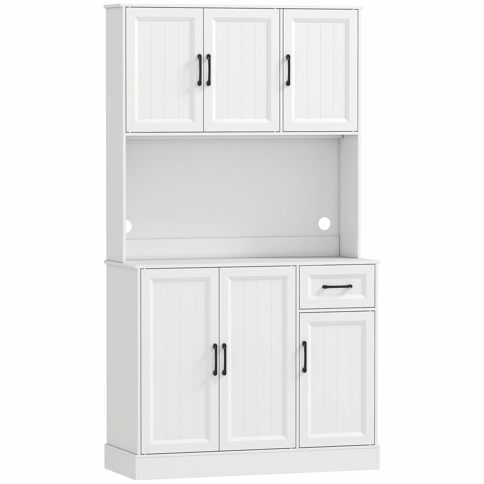 Køkkenskab – Justerbare hylder, hvid MDF, 180,5 cm