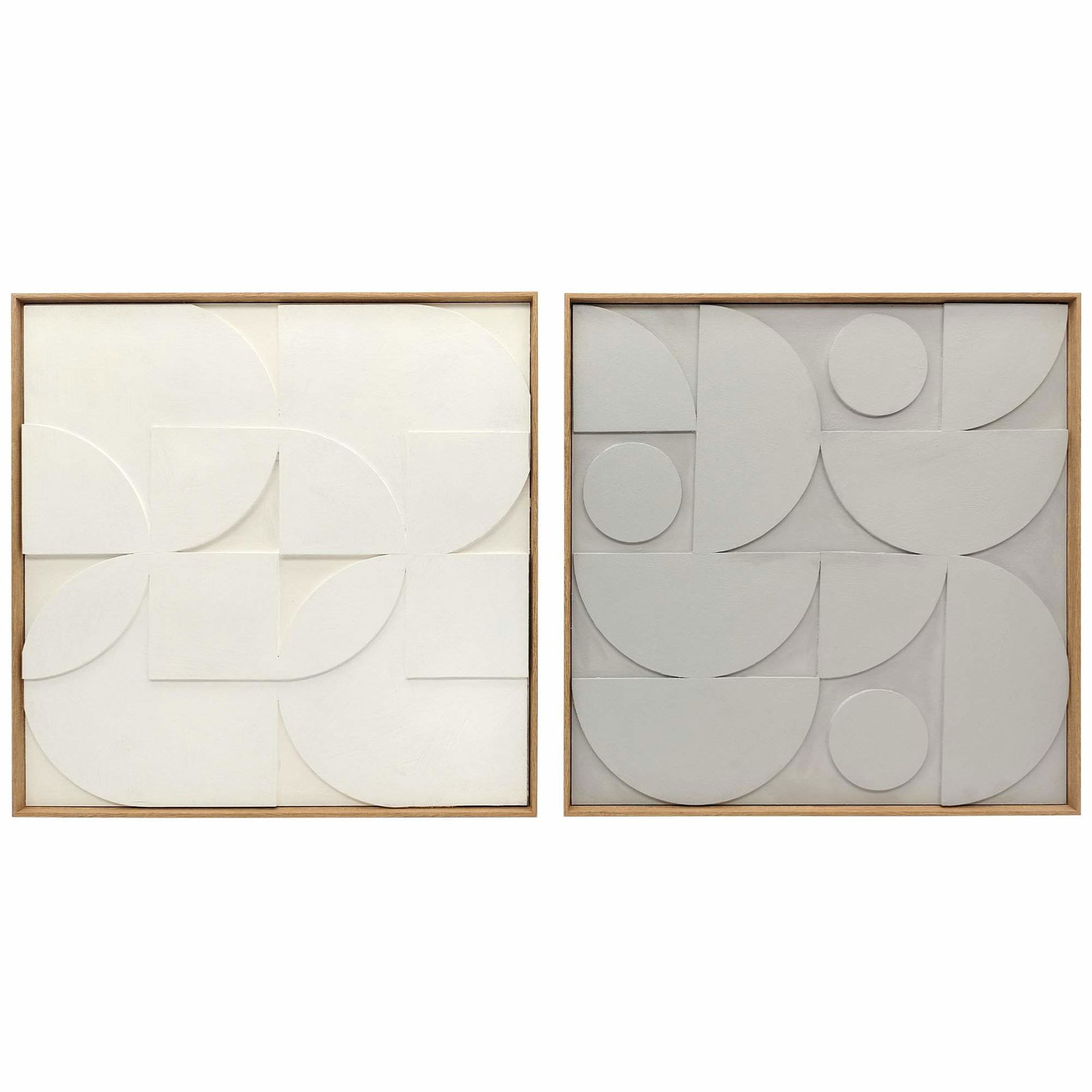 3D Geometrisk Väggkonst Set – Modern Vit, 80 x 80 cm | Hem & Hobby | Pryloteket