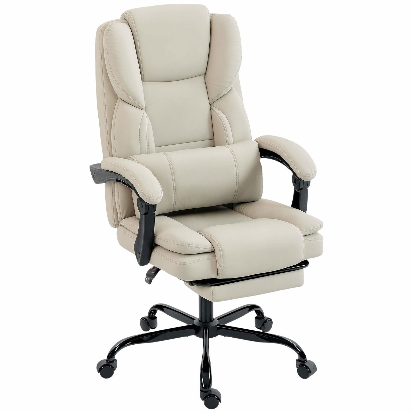 Kæledyrsvenlig kontorstol med fodstøtte, beige