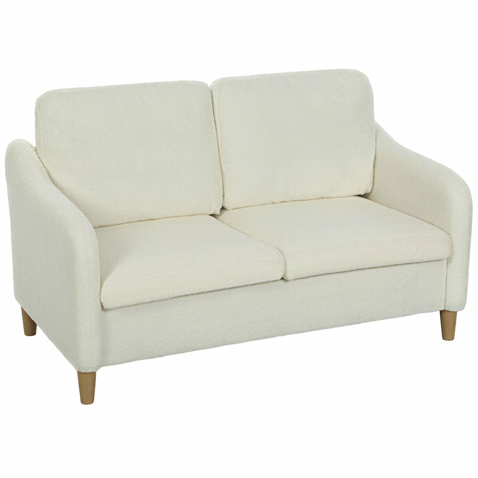 2-personers sofa – Sherpa Fleece, Kompakt 137 cm, Cremehvid