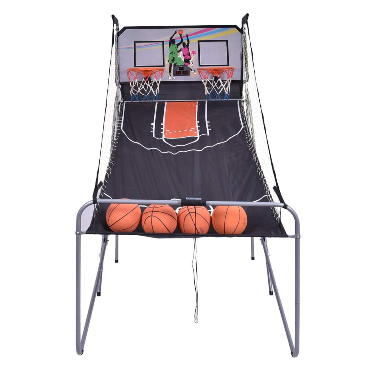 Basketball Arkadespil – Dobbelte kurve, 8 tilstande, Sammenklappeligt design