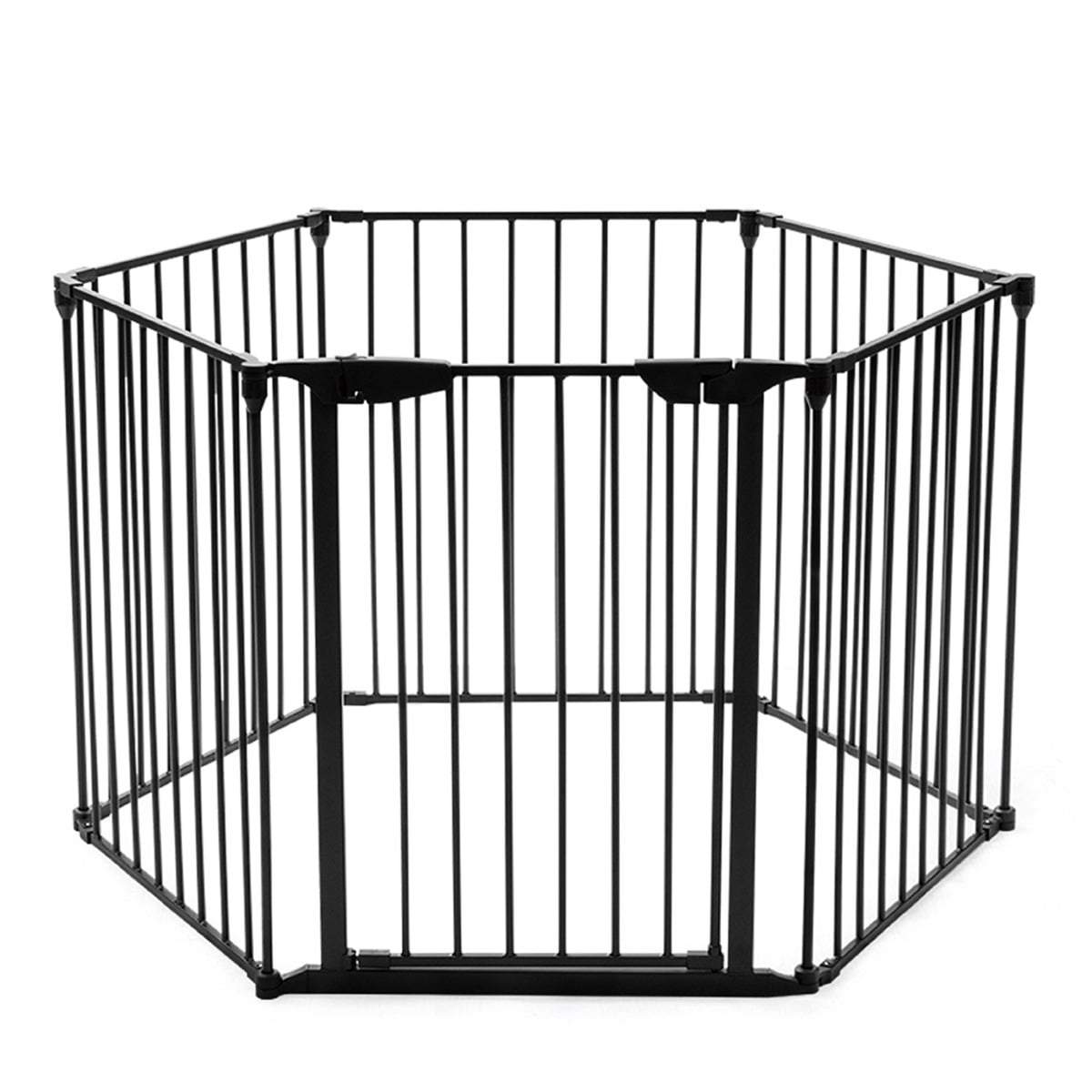 Sammenklappelig pejseskærm med sikkerhedsdør – Sort jern