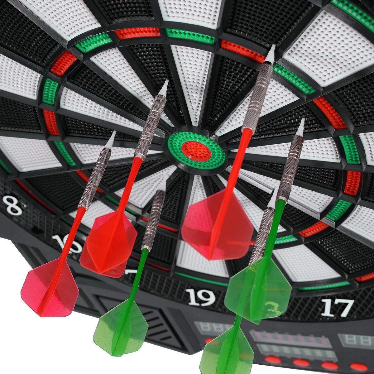 Elektronisk dartskive med LED-display, 27 spil, 12 dartpile