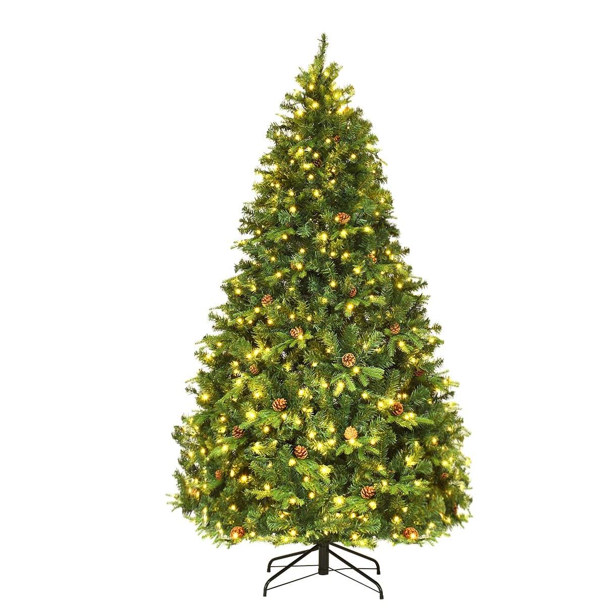 Kunstigt juletræ med LED-lys, 210 cm grønt