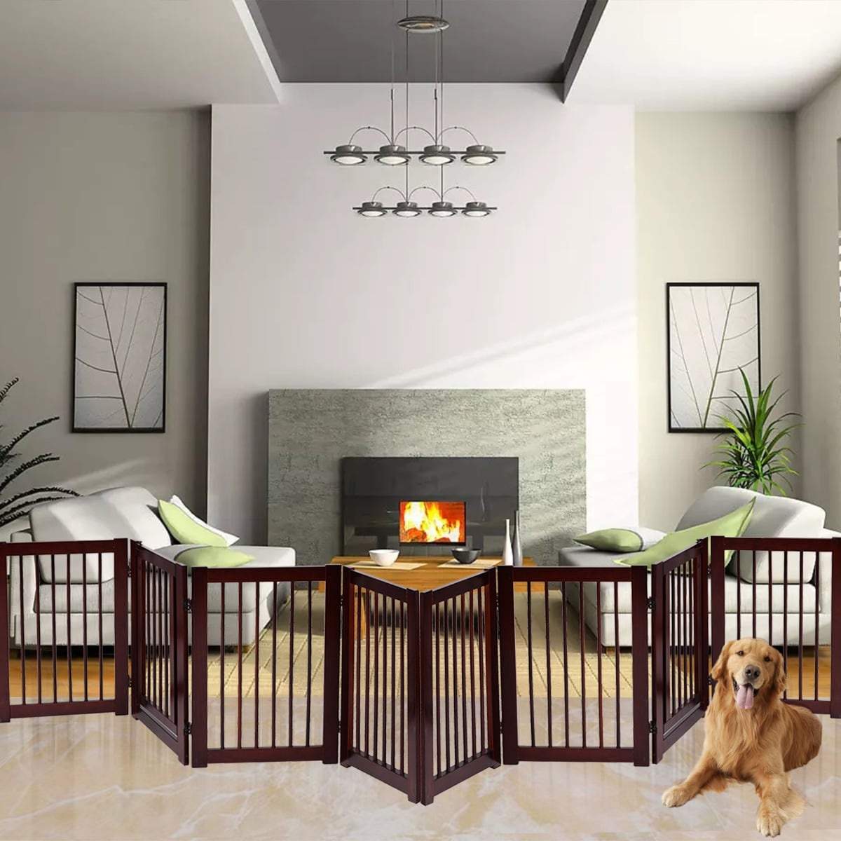 Säkerhetsgrind för husdjur, hopfällbar furu, 203 x 76 cm | Hem & Hobby | Pryloteket