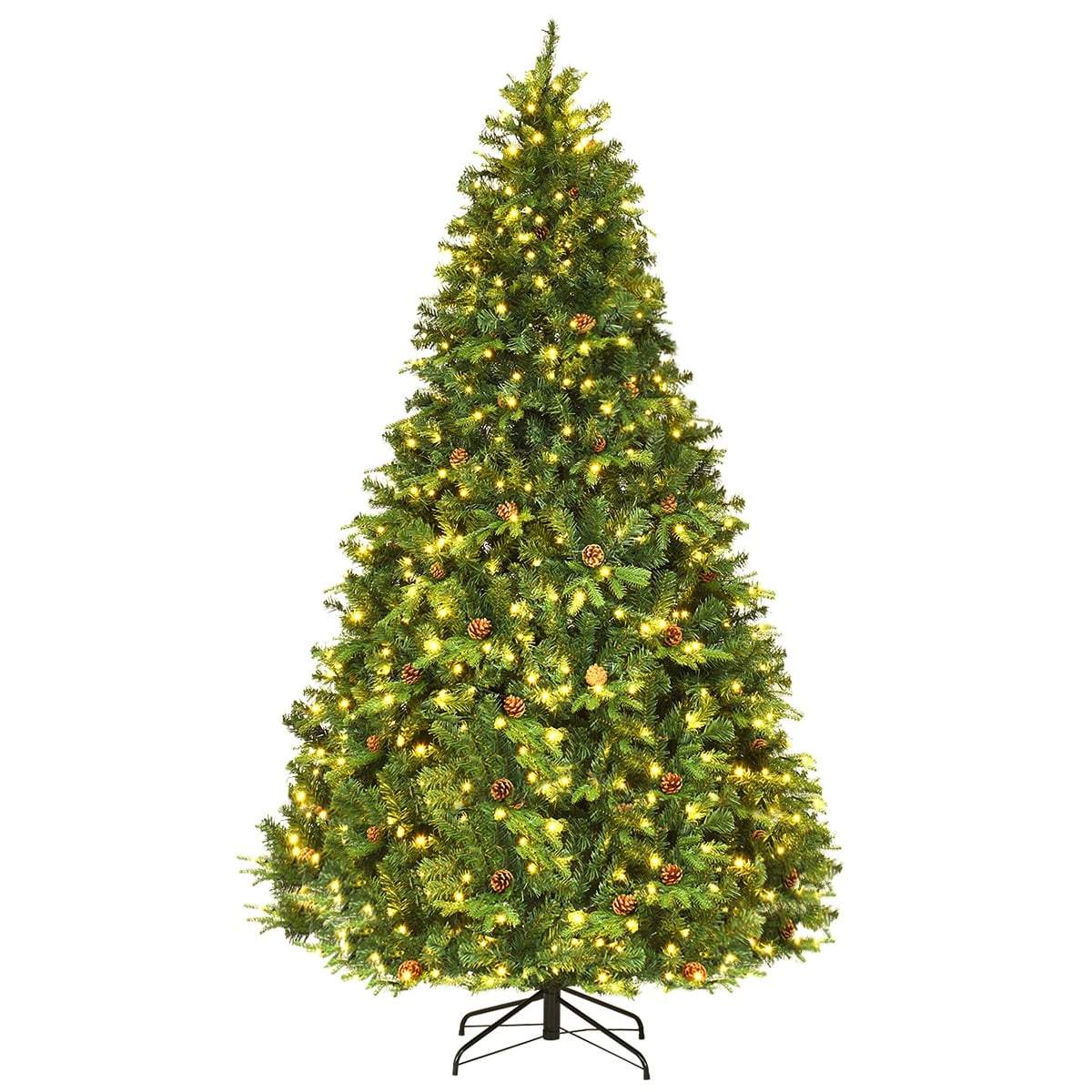 Kunstigt juletræ med LED-lys, 240 cm, indendørs/udendørs