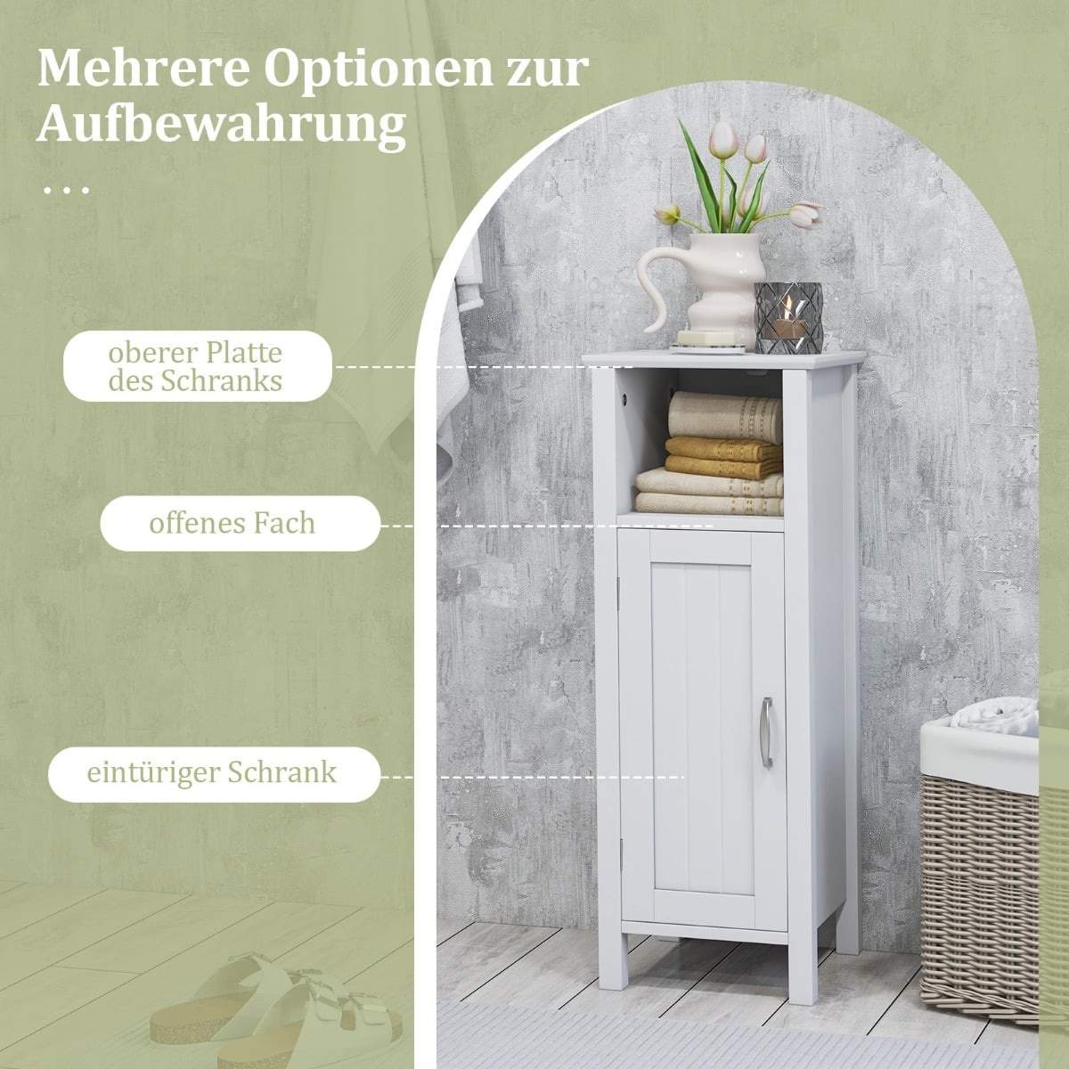 Badrumsförvaringsskåp – Justerbara hyllor, fuktbeständig | Hem & Hobby | Pryloteket