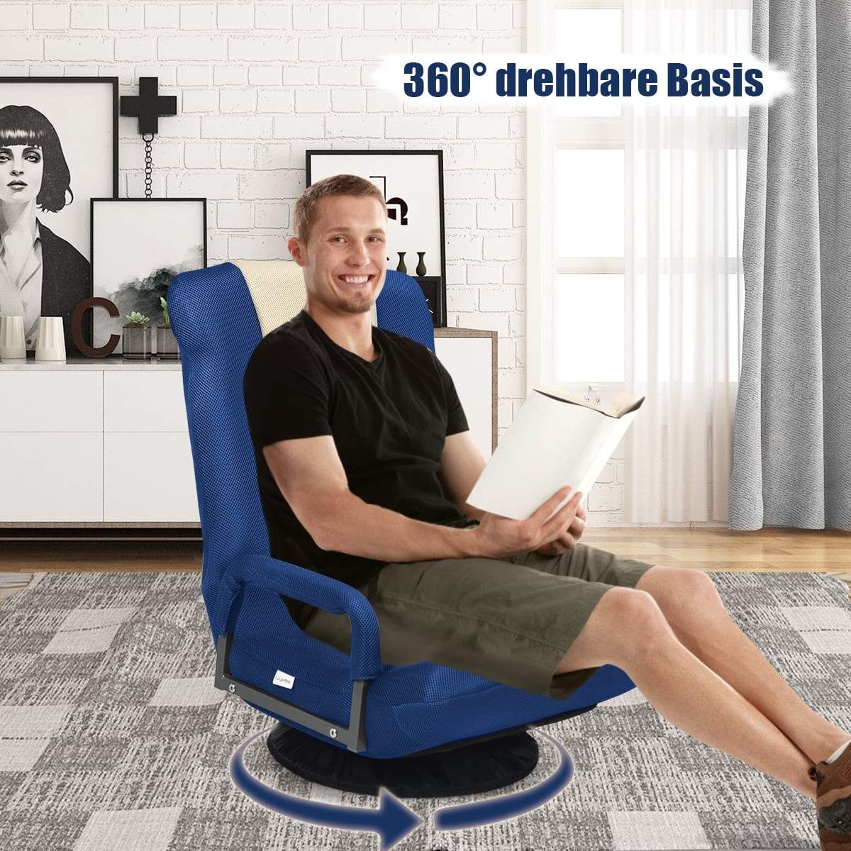 Justerbar gulvstol – 360° drejelig, ergonomisk design