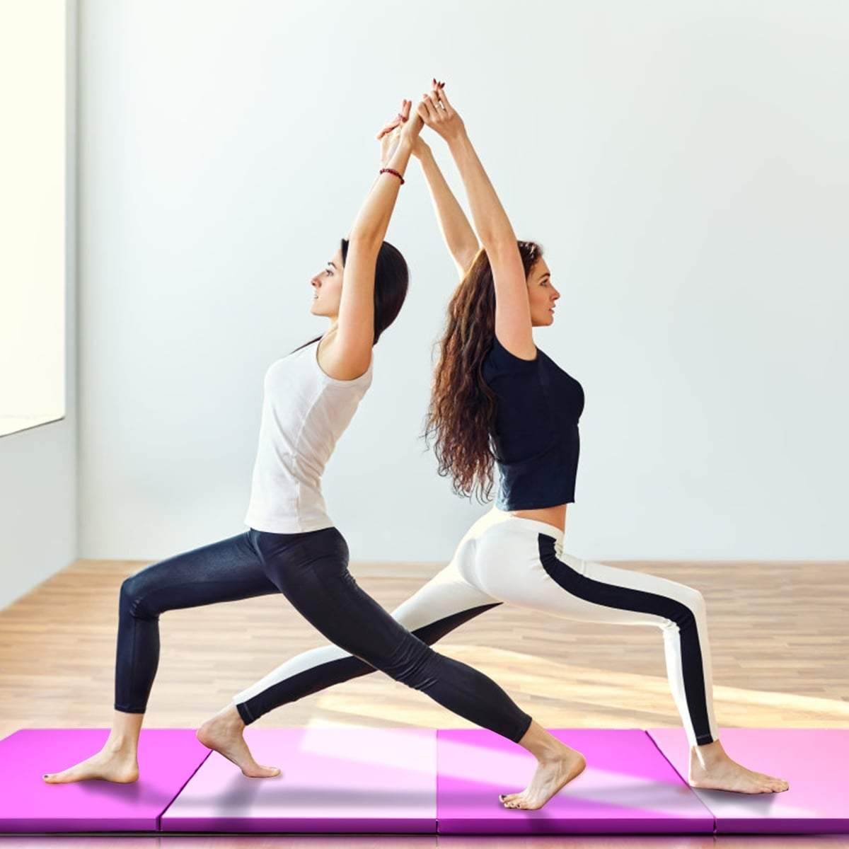 Sammenklappelig gymnastikmåtte – 240x120 cm, skridsikker, nem at bære