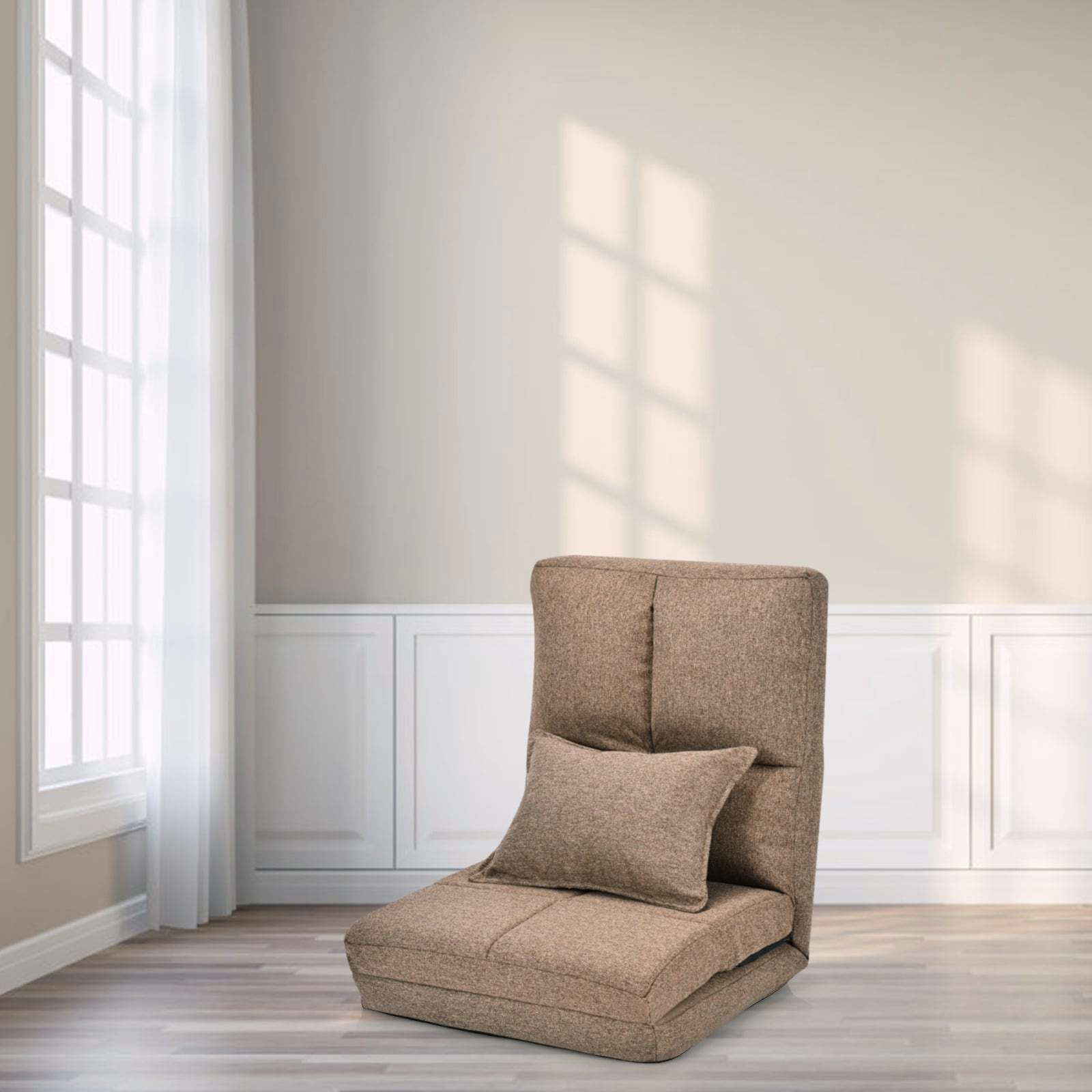 Justerbar gulvstol – 6 positioner, foldbar, vaskbart betræk