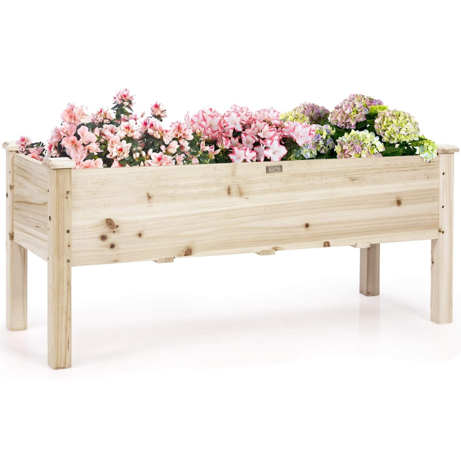 Højbed i cedertræ med dræning, 120 x 43,5 x 51 cm