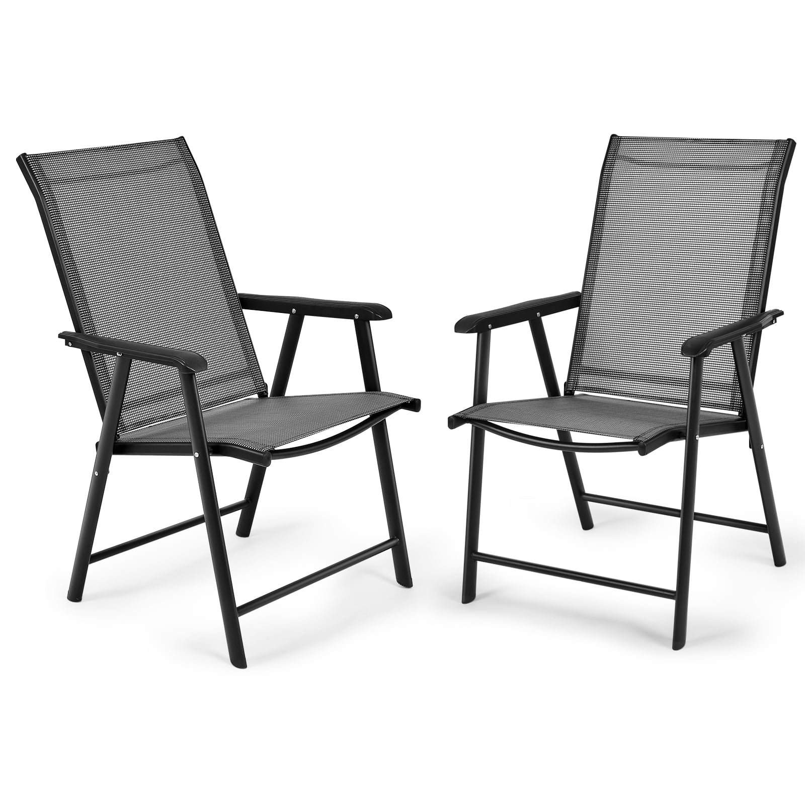 Sammenklappelige havestole – sæt med 2, grå, ergonomisk design
