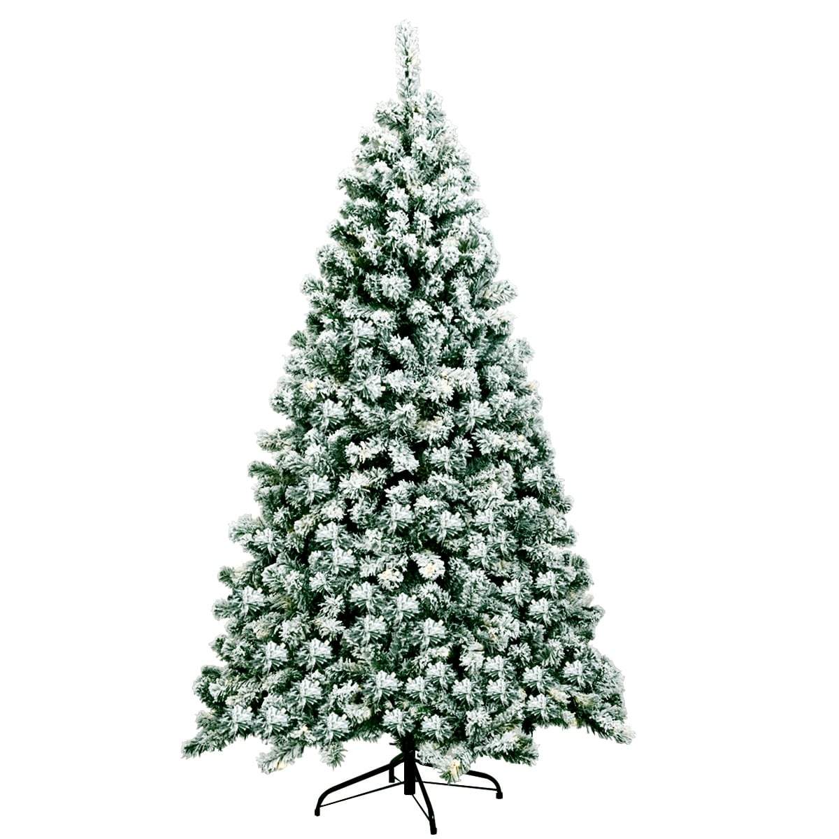 Kunstigt juletræ med LED-lys – 180 cm, sneklædte grene