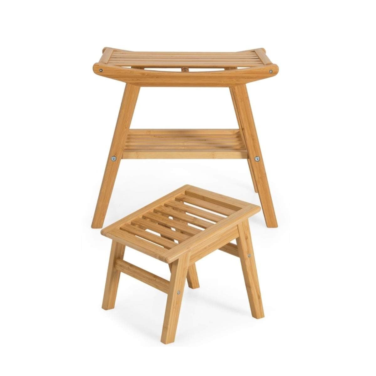 Bambus brusebænk og fodskammelsæt – vandafvisende, holdbart