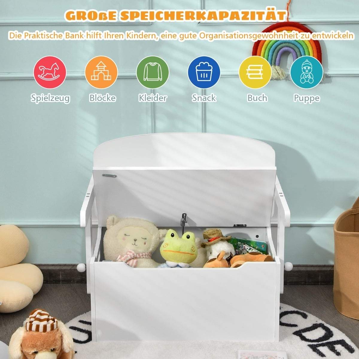 3-i-1-aktivitetsbordsset för barn med förvaring – Vitt | Hem & Hobby | Pryloteket