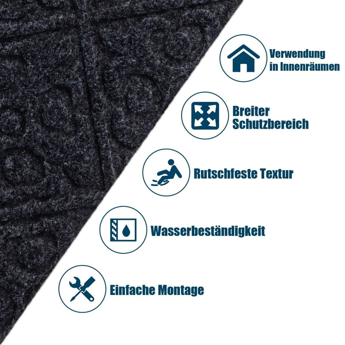 Halkfria trappsteg, 15-pack, 76x20 cm, grå polyester | Hem & Hobby | Pryloteket