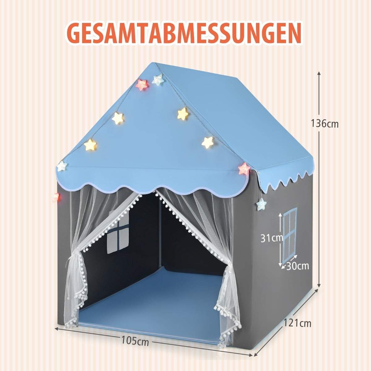 Barnlekstält med tvättbar matta och stjärnljus | Hem & Hobby | Pryloteket