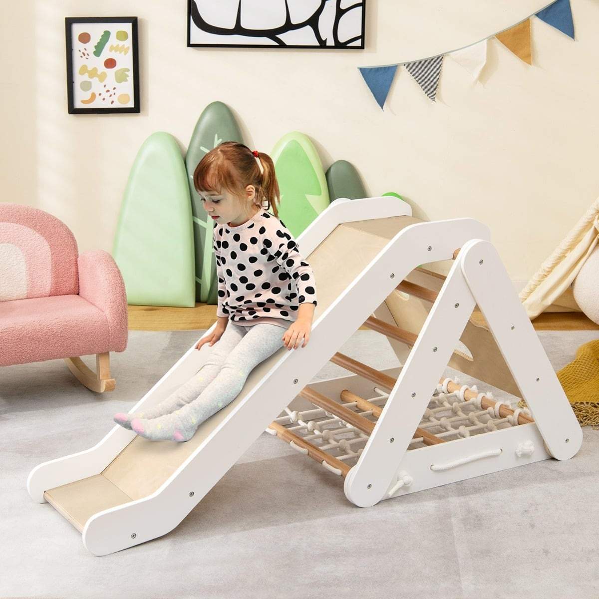 Klätterleksak för småbarn – 4-i-1-triangel med ramp | Hem & Hobby | Pryloteket