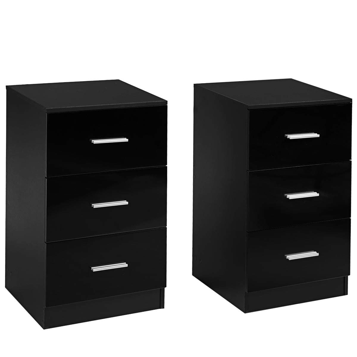 Sort natbordssæt med 3 skuffer – Pladsbesparende opbevaring til kontoret