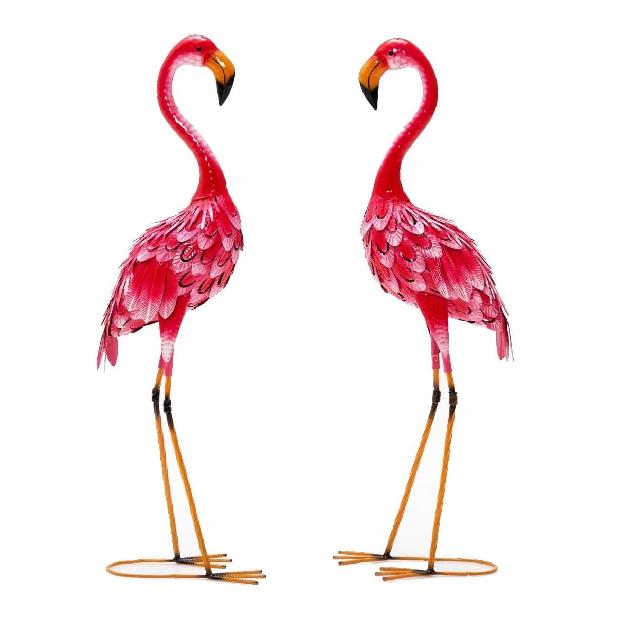 Flamingo havestatuesæt – metal, vejrbestandig, 2-delt