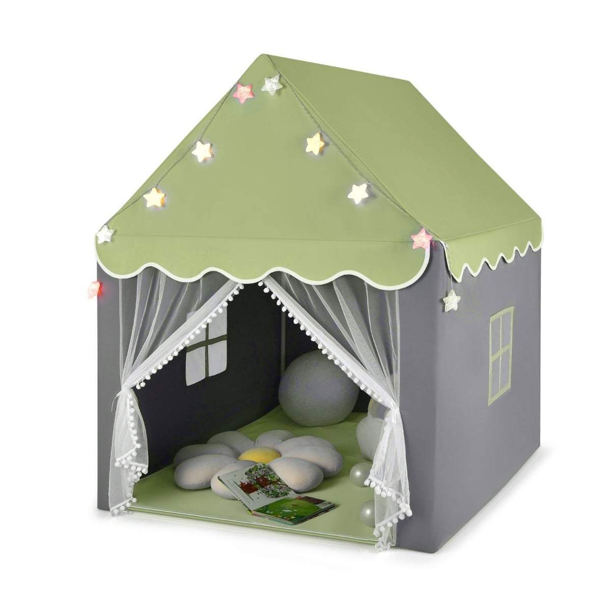 Børnelegetelt med vaskbar måtte og stjernelys