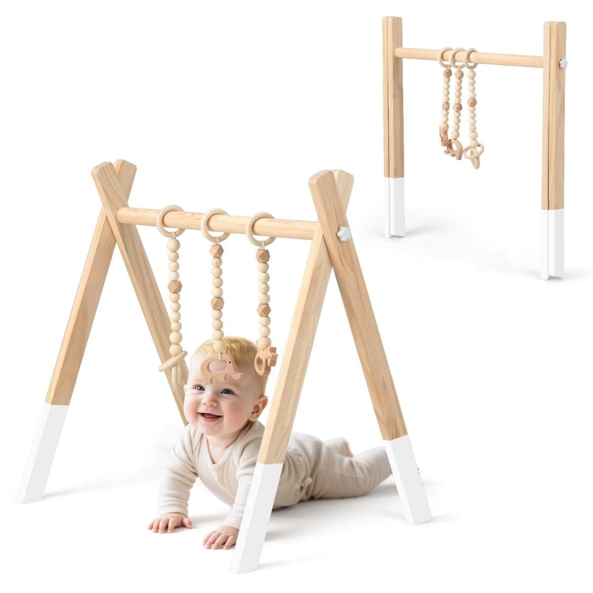 Träbabygym – Hopfällbart, Miljövänligt, 60x44x60 cm | Hem & Hobby | Pryloteket