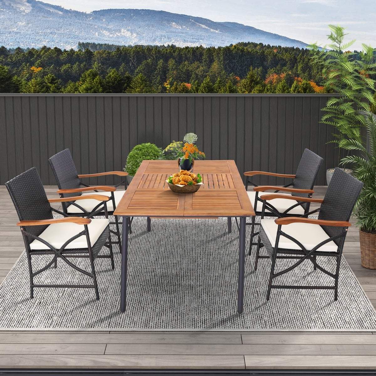 Rattan havestolesæt – Ergonomisk design, polstret komfort