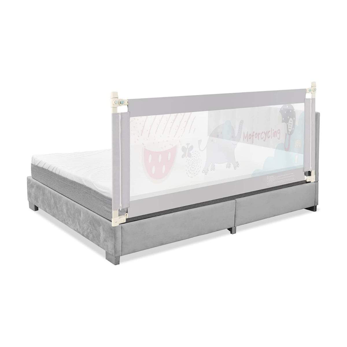 Justerbar sänggrind för baby – 175 cm, grå, dubbel lås | Hem & Hobby | Pryloteket