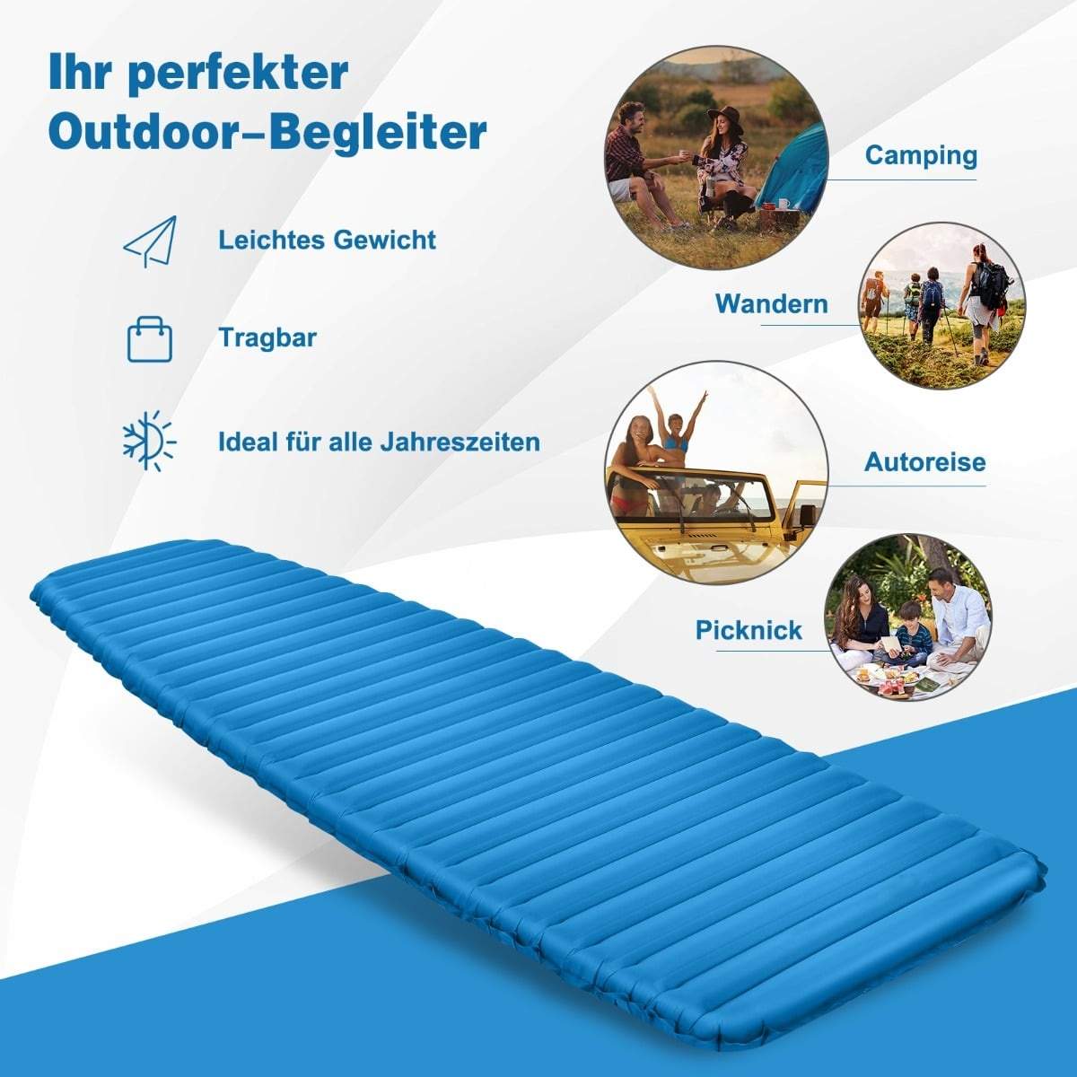Uppblåsbar campingmatta – Vattentät, lätt, 7 cm tjock | Hem & Hobby | Pryloteket