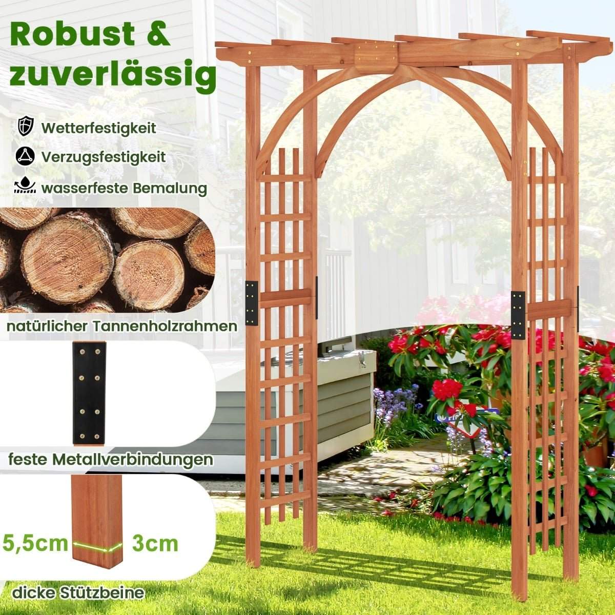 Træhavebue – Holdbart espalier til klatreplanter