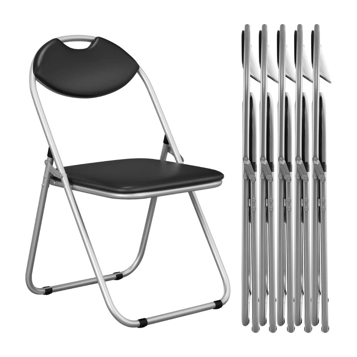 Hopfällbara stolar, set om 6 – stoppade säten, metallram, halkfria | Hem & Hobby | Pryloteket