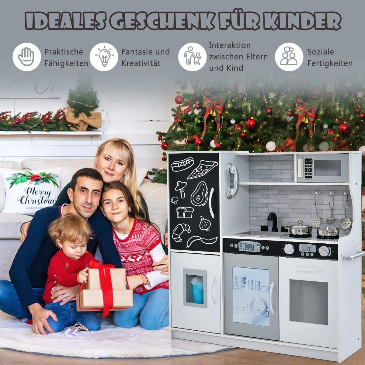 Børnelegekøkkensæt med tavle og tilbehør