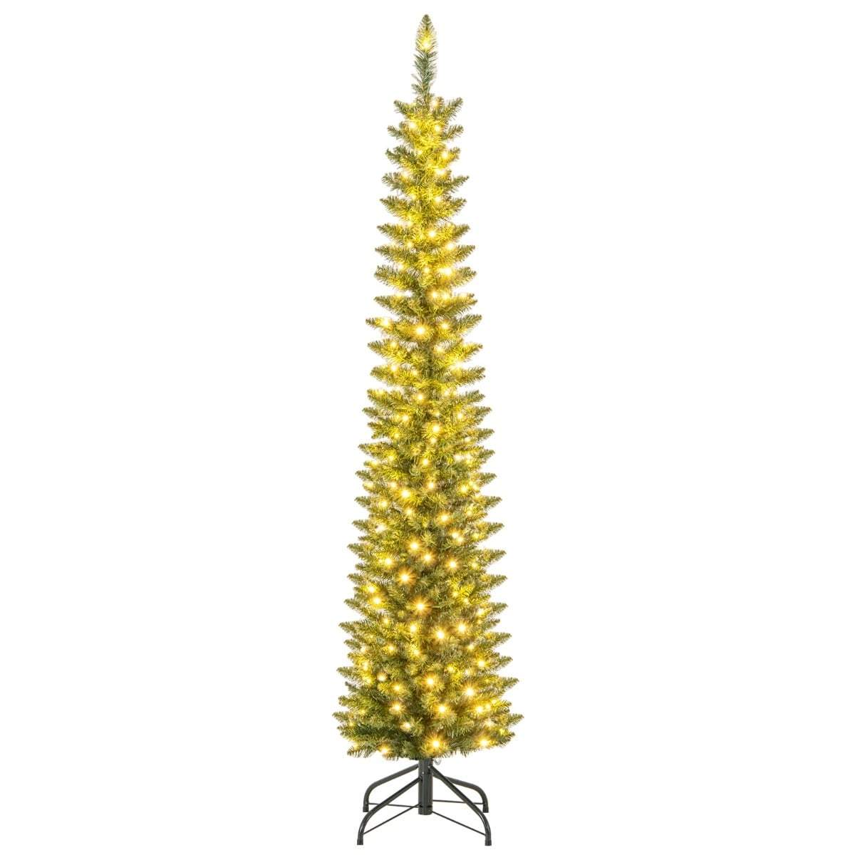 180 cm højt kunstigt juletræ med LED-lys