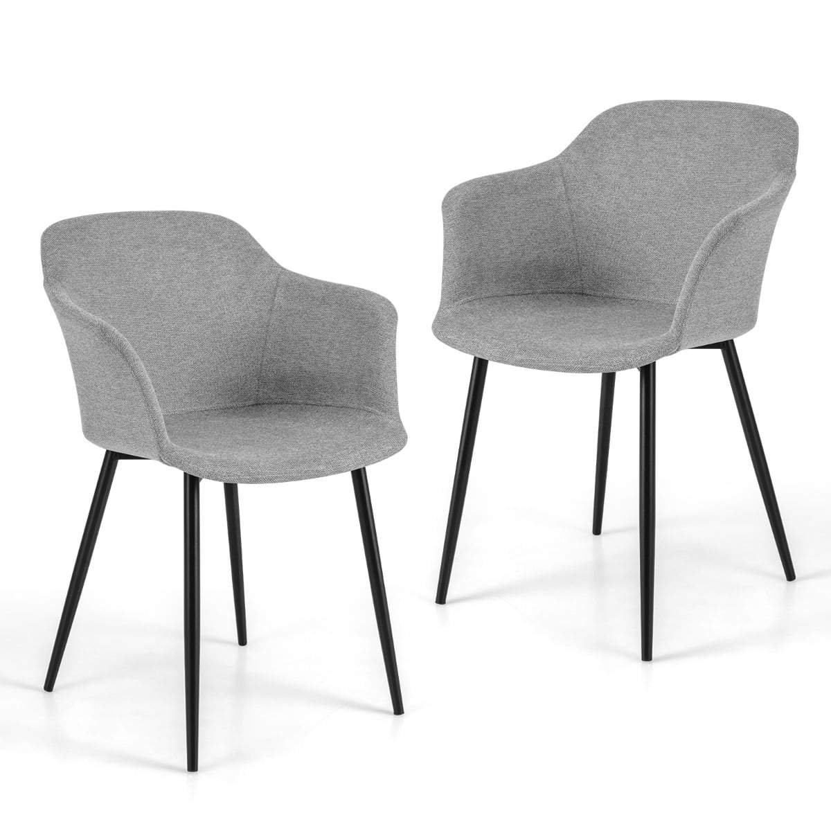 Set med 2 ergonomiska matstolar – ljusgrått linne | Hem & Hobby | Pryloteket