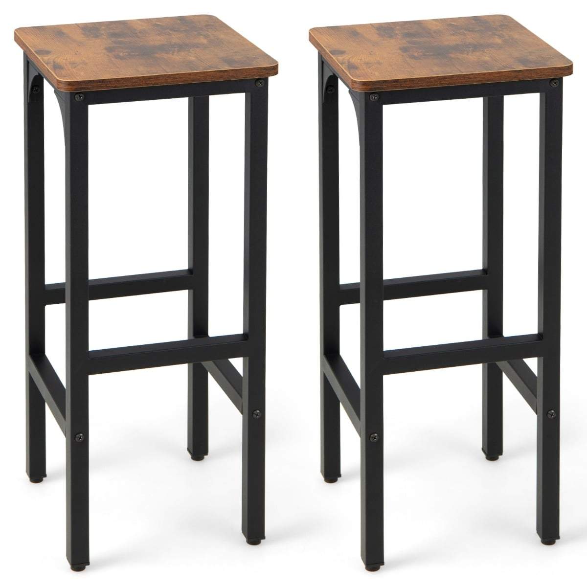 Barstolar Set om 2, Justerbara Fotstöd, Rustik Brun | Hem & Hobby | Pryloteket