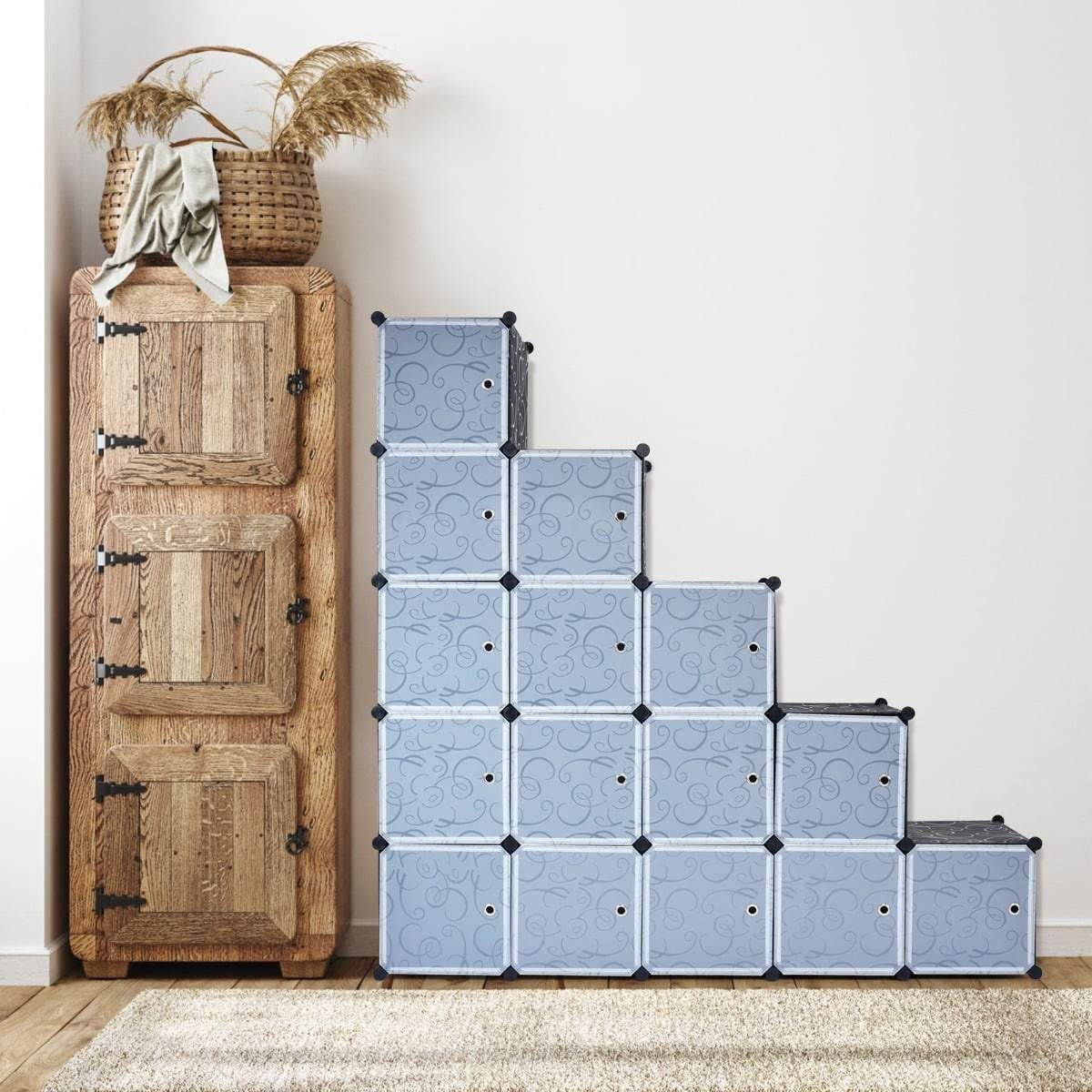 20-kubers modulær opbevaringshylde – gør-det-selv, holdbar, alsidig