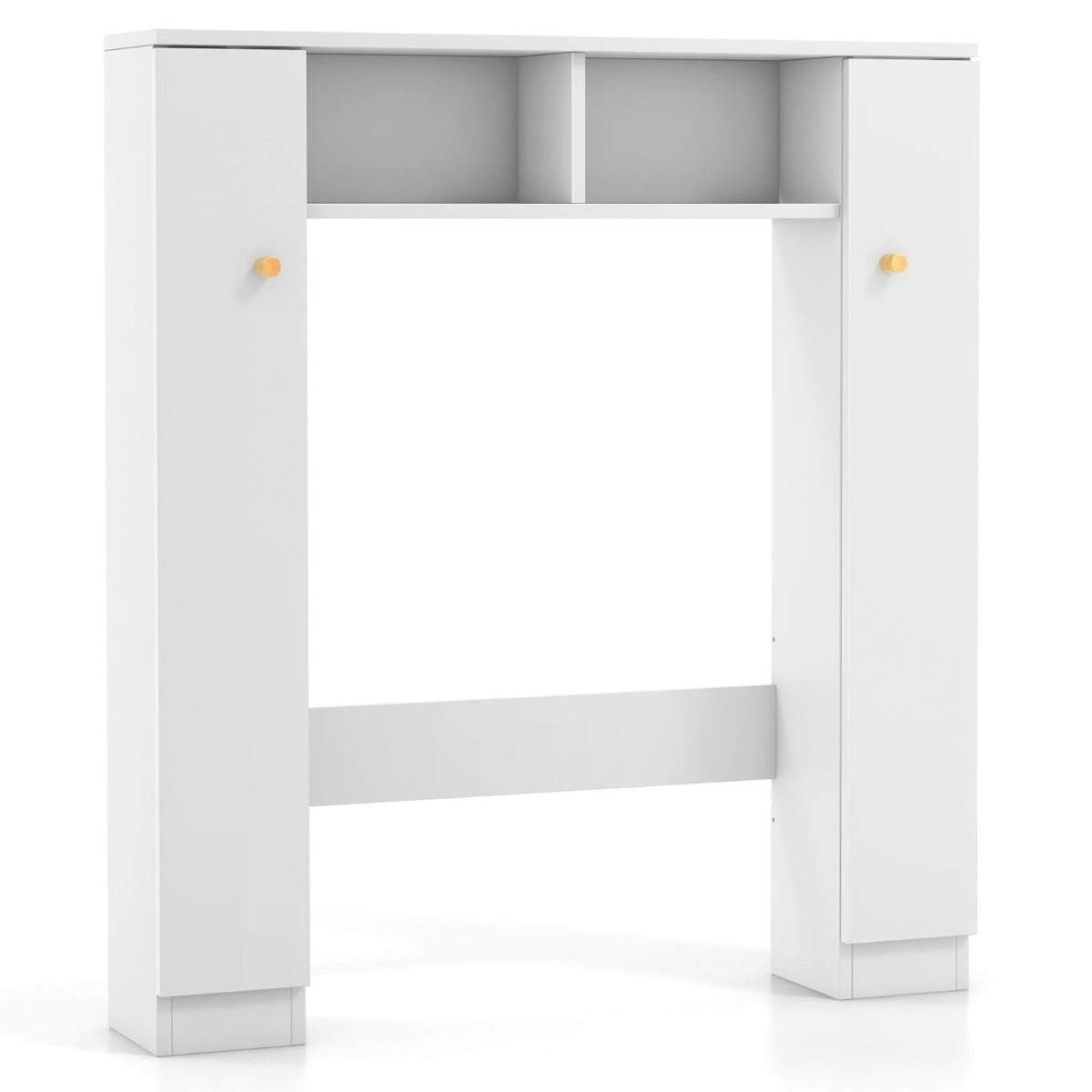 Opbevaringsskab over toilettet – justerbare hylder, hvid